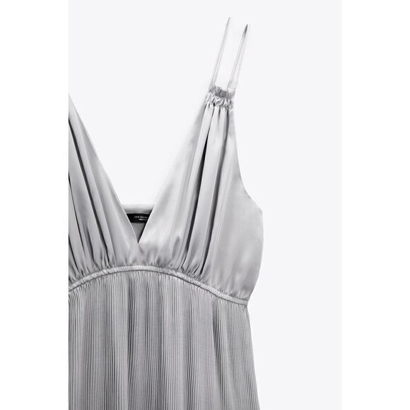 Zara Pleated Slip Dress New - Picture 6 of 7